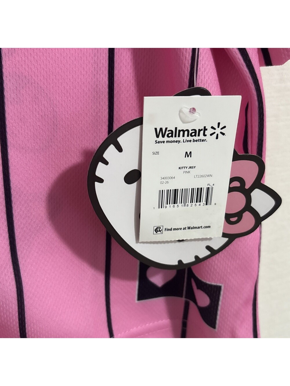 NWT! Hello Kitty & Friends Women's Size M Jr. Pink Graphic Baseball Jersey Top - Picture 6 of 8